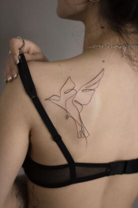 Tattoo Traços Finos Pássaro