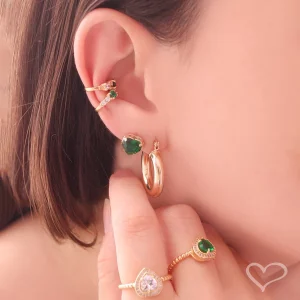 Brincos verde esmeralda